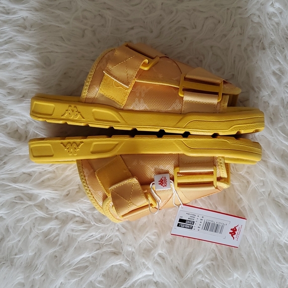 Kappa Unisex 222 Banda Mitel 4 Yellow-White Sandal Slide Size 9 - Picture 6 of 12